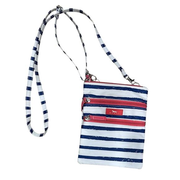 Scout Sally Go Lightly Crossbody Bag Nautical Blue & White 8x6.5 Ship Shape READ - Picture 1 of 7